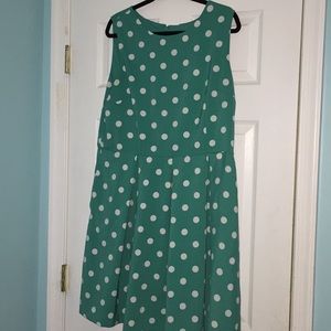 Teal polka dot dress